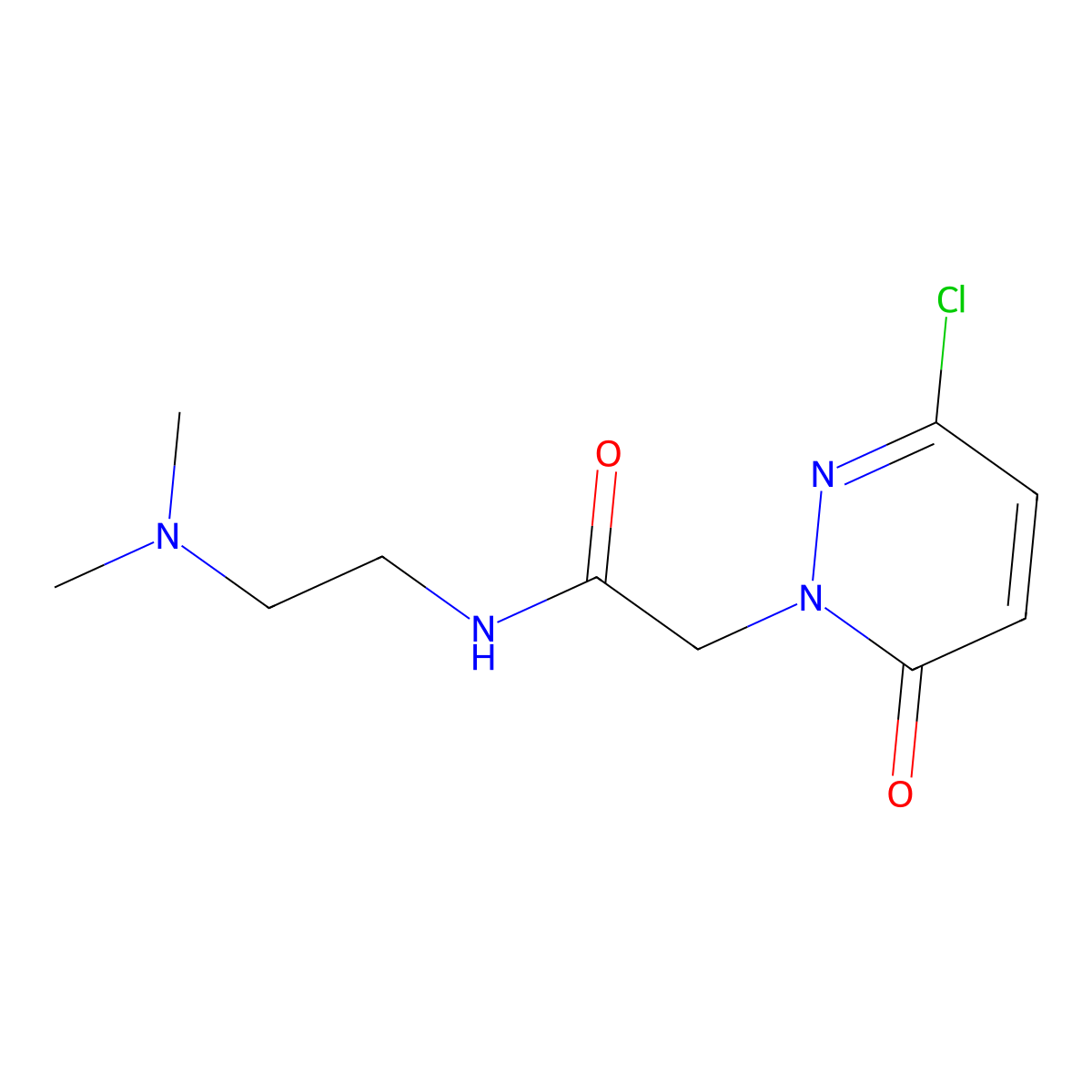 2-(3-chloro-6-oxopyridazin-1(6H)-yl)-N-(2-(dimethylamino)ethyl)acetamide molecular structure, CAS 805187-00-2