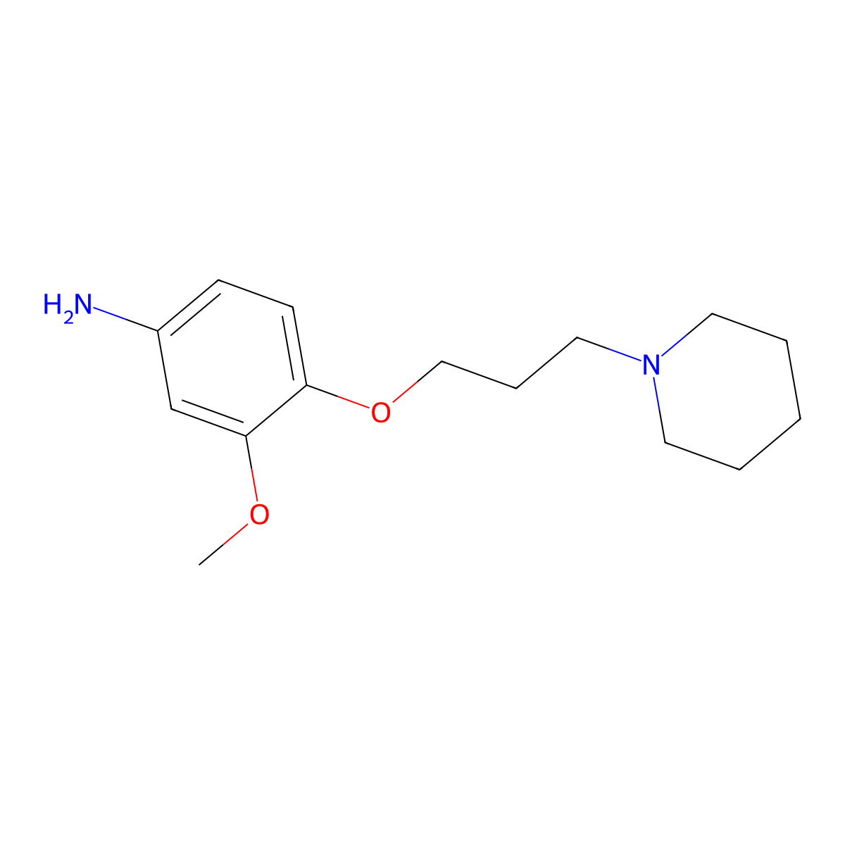3-Methoxy-4-(3-(piperidin-1-yl)propoxy)aniline molecular structure, CAS 805201-62-1