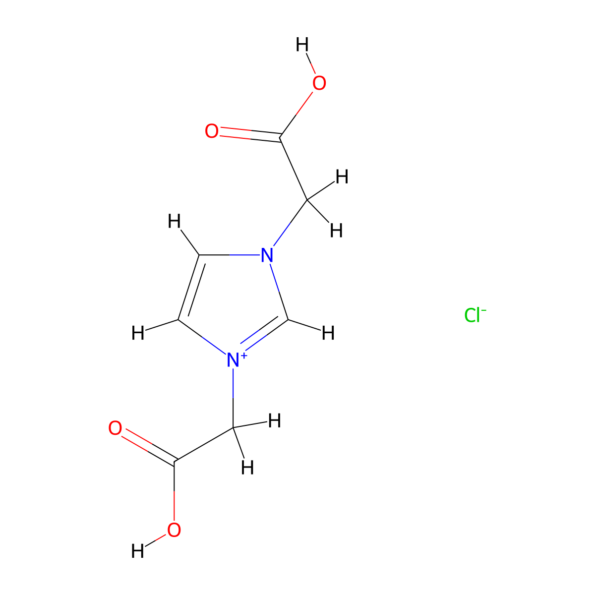 1,3-Bis(carboxymethyl)-1H-imidazol-3-ium chloride molecular structure, CAS 805228-36-8