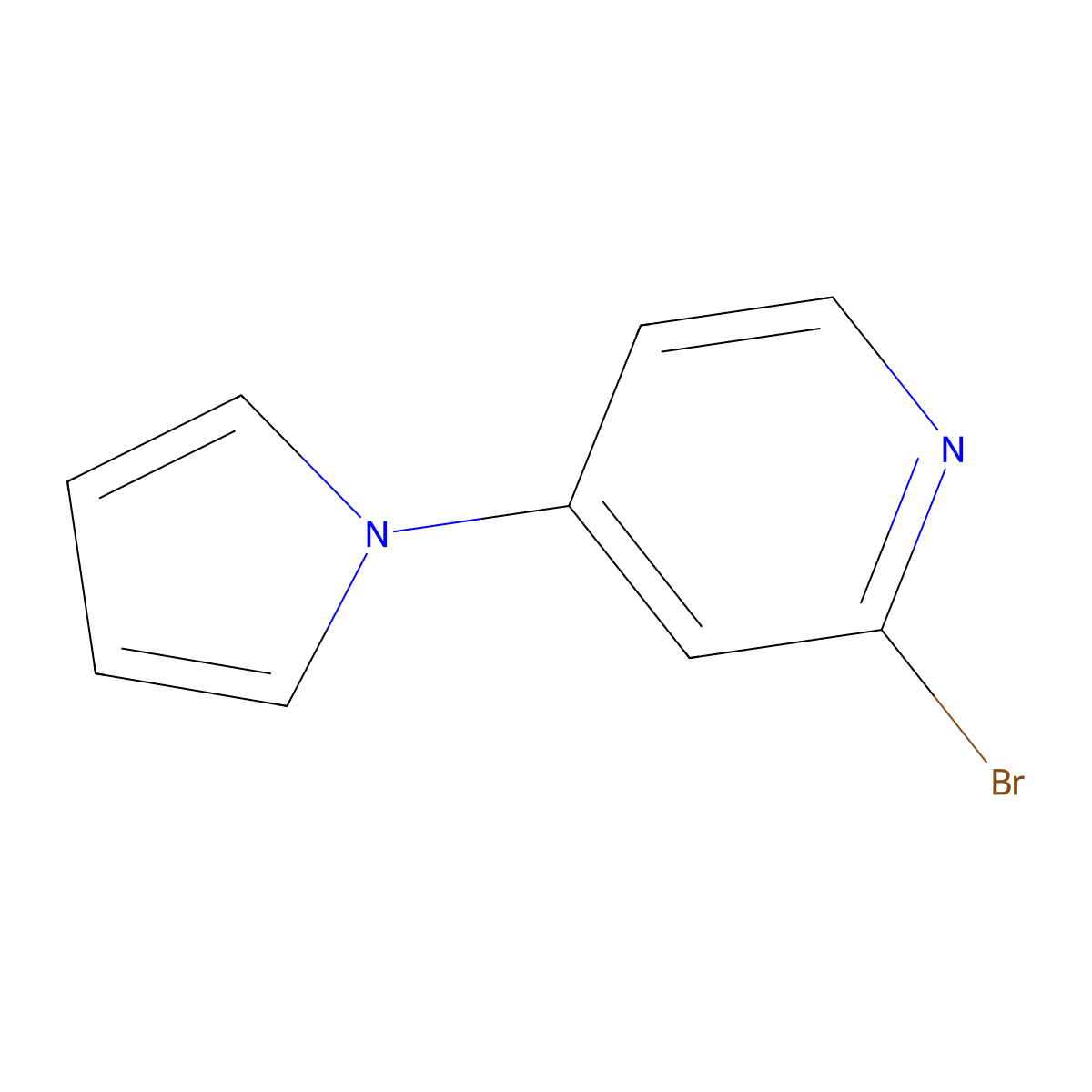 2-bromo-4-(1H-pyrrol-1-yl)pyridine molecular structure, CAS 805229-03-2