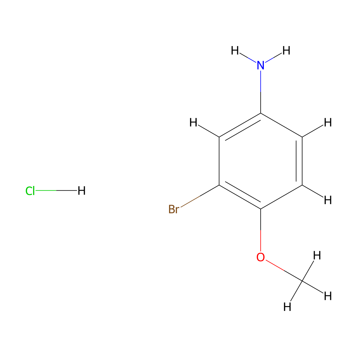 3-Bromo-4-methoxyaniline hydrochloride molecular structure, CAS 80523-34-8