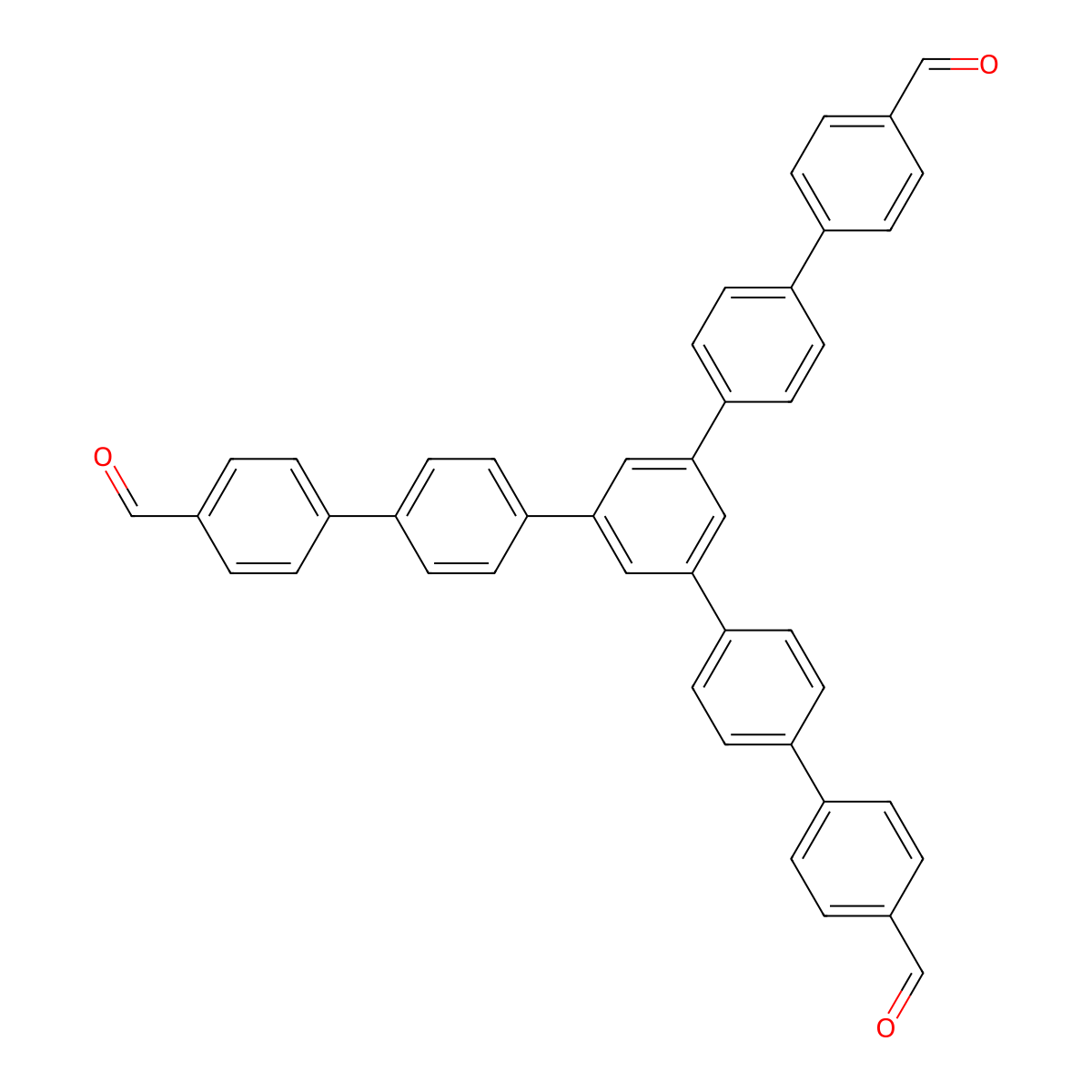 5''-(4'-Formyl-[1,1'-biphenyl]-4-yl)-[1,1':4',1'':3'',1''':4''',1''''-quinquephenyl]-4,4''''-dicarbaldehyde molecular structure, CAS 805246-78-0