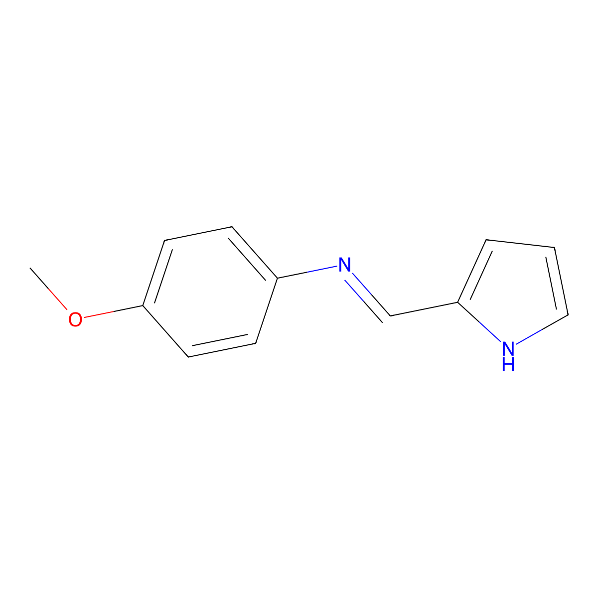 4-methoxy-N-(2-pyrrolylidenemethyl)aniline molecular structure, CAS 80525-78-6
