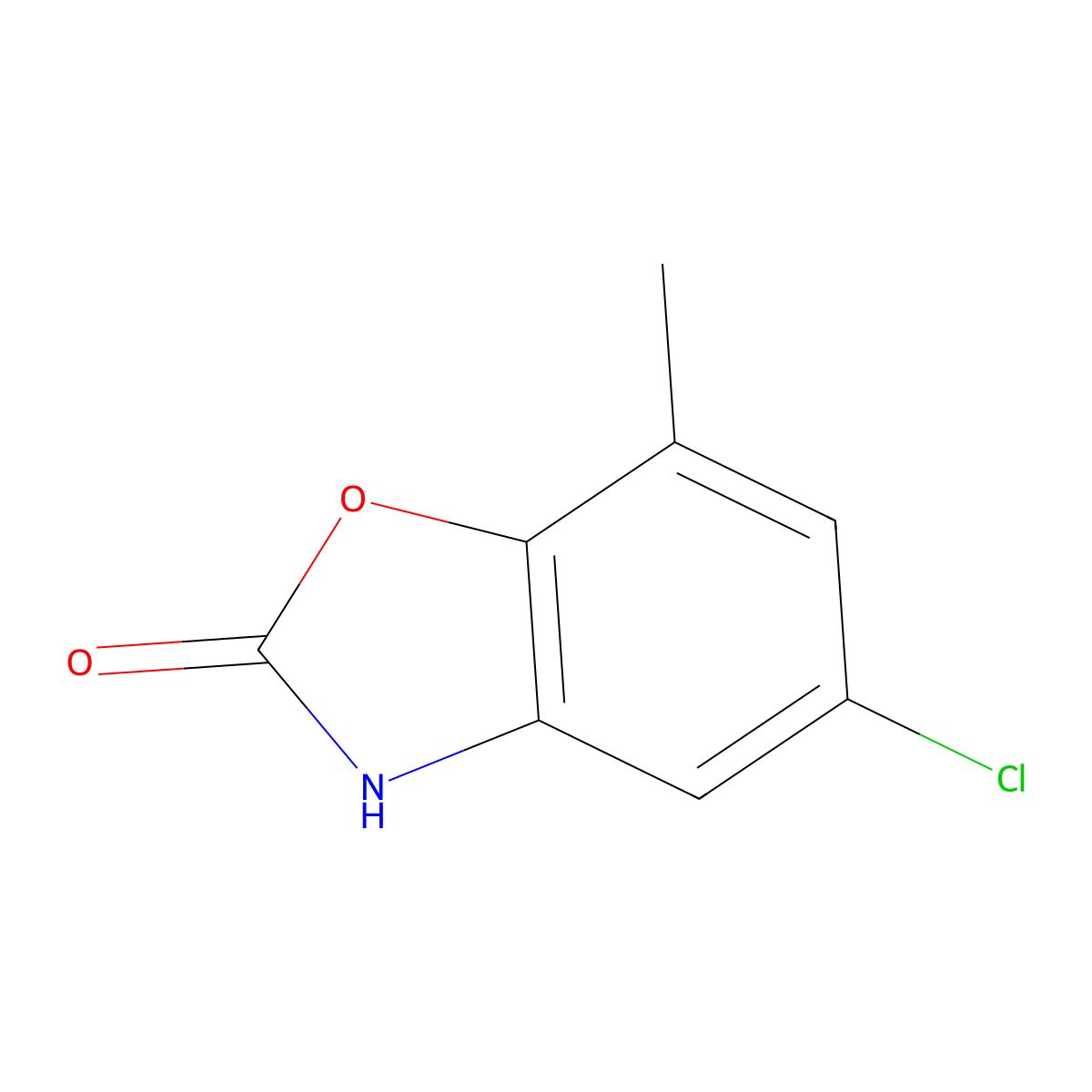 5-Chloro-7-methyl-2,3-dihydro-1,3-benzoxazol-2-one molecular structure, CAS 80525-95-7