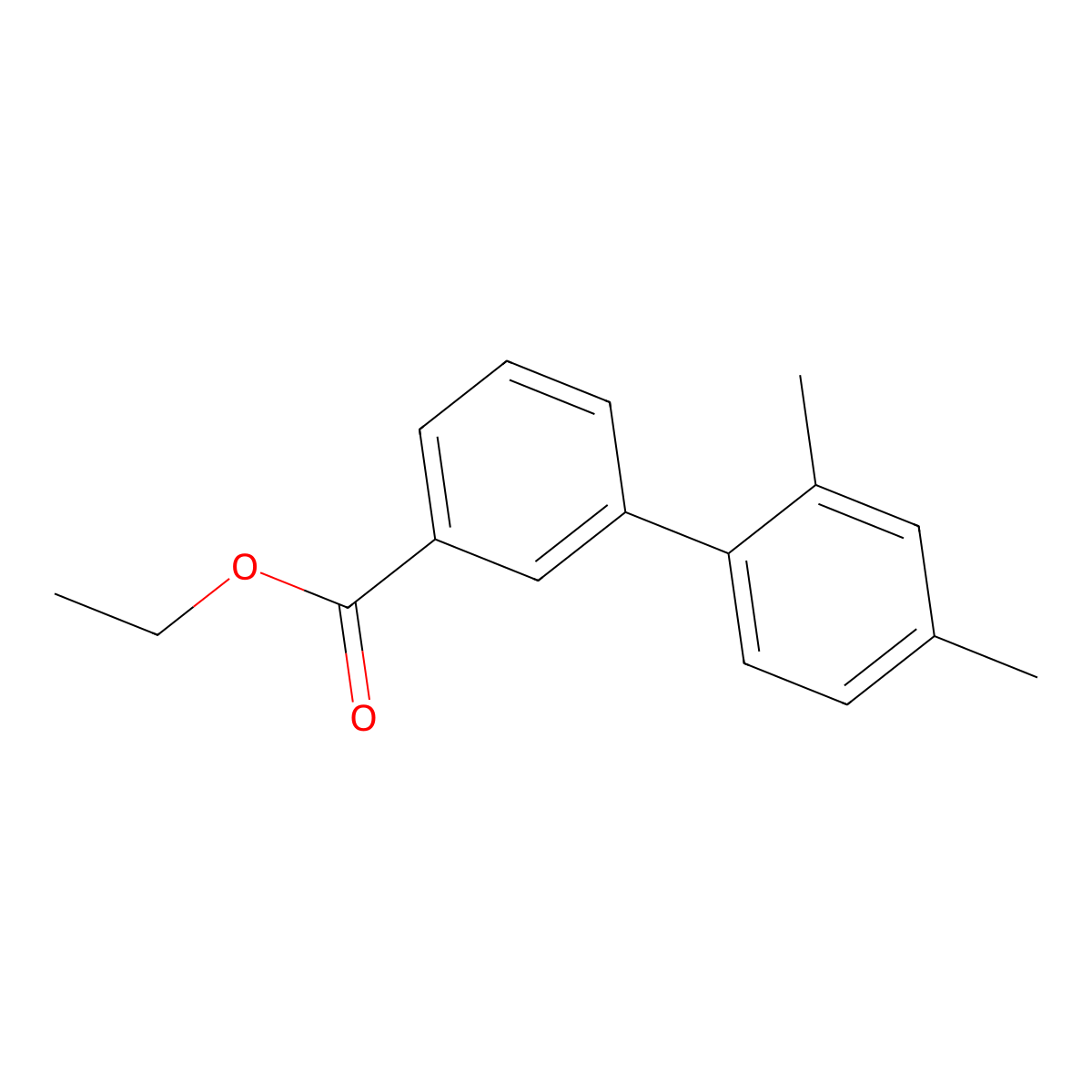 Ethyl 2',4'-dimethyl[1,1'-biphenyl]-3-carboxylate molecular structure, CAS 805250-18-4