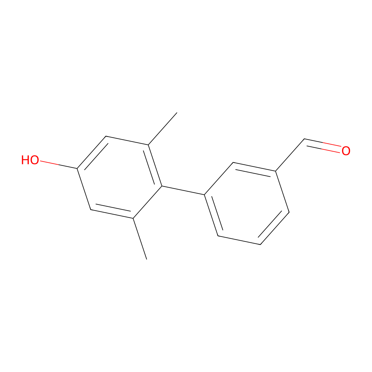 4'-Hydroxy-2',6'-dimethyl-[1,1'-biphenyl]-3-carbaldehyde molecular structure, CAS 805250-31-1