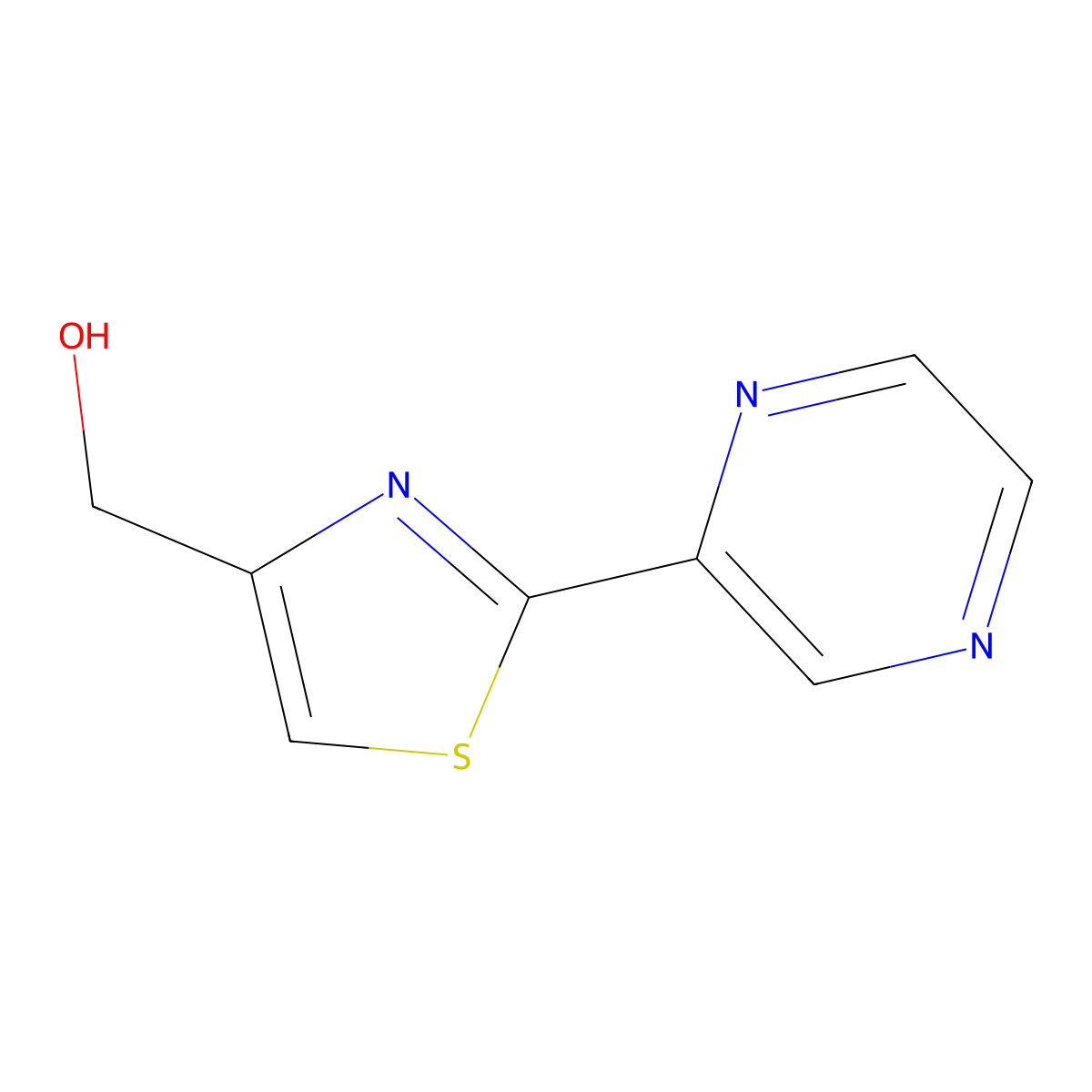 (2-Pyrazin-2-yl-1,3-thiazol-4-yl)methanol molecular structure, CAS 805250-60-6