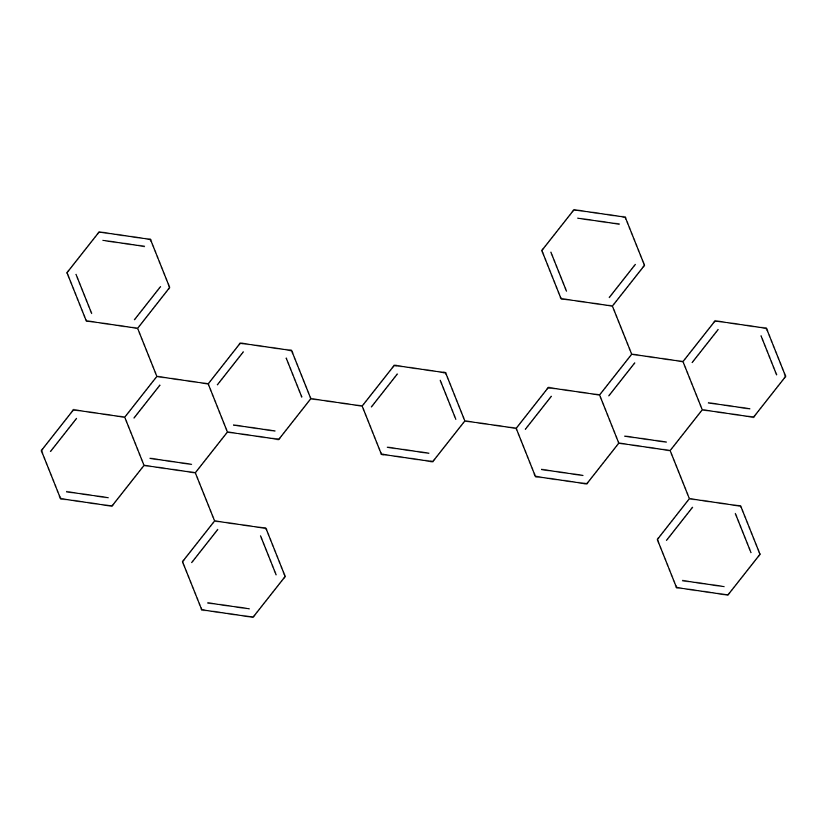 1,4-Bis(9,10-diphenylanthracen-2-yl)benzene molecular structure, CAS 805252-97-5