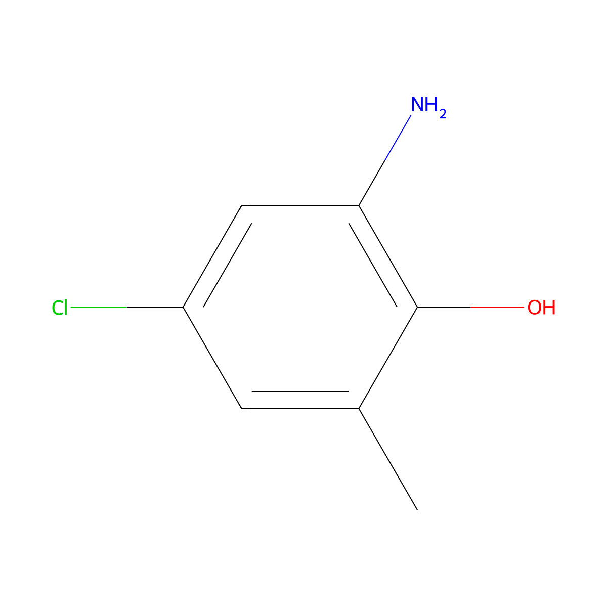 2-Amino-4-chloro-6-methylphenol molecular structure, CAS 80526-44-9