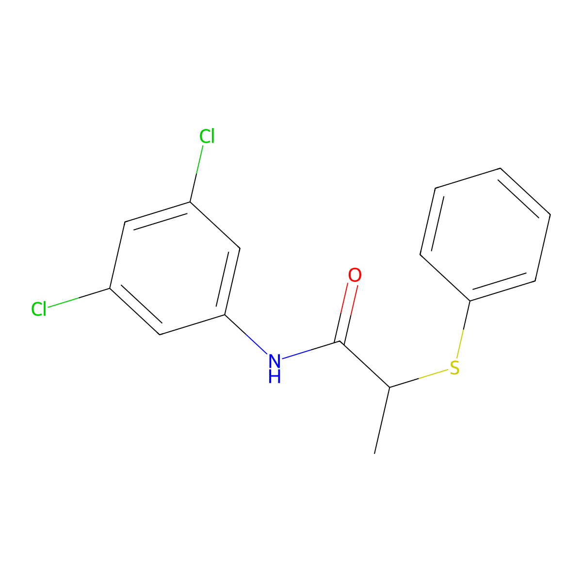 N-(3,5-dichlorophenyl)-2-phenylsulfanylpropanamide molecular structure, CAS 805269-86-7