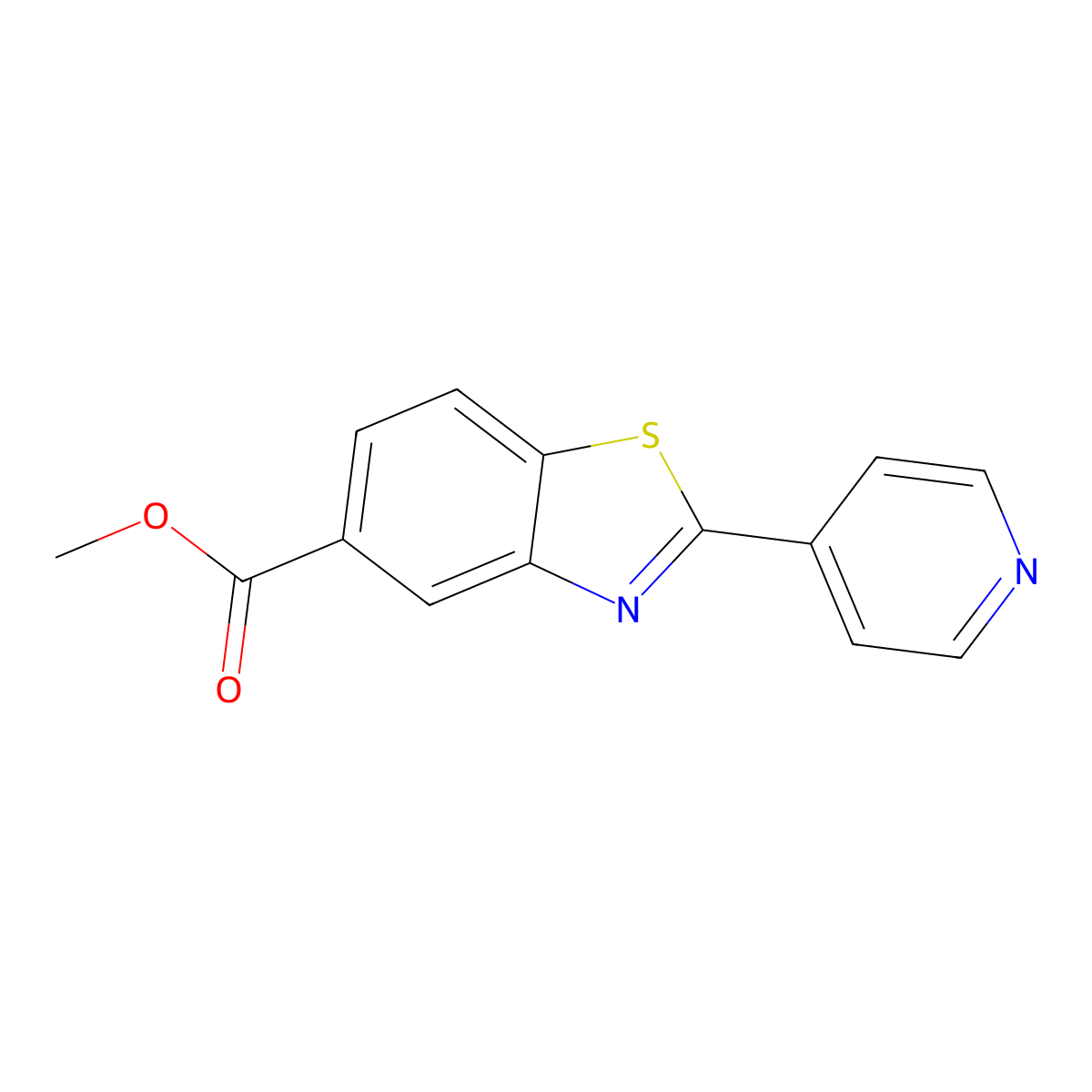 Methyl 2-(4-pyridinyl)-5-benzothiazolecarboxylate molecular structure, CAS 80527-75-9