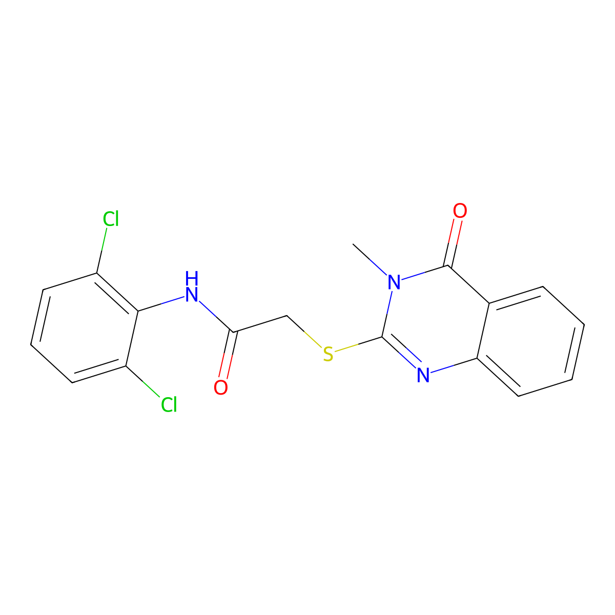 N-(2,6-dichlorophenyl)-2-(3-methyl-4-oxoquinazolin-2-yl)sulfanylacetamide molecular structure, CAS 805270-04-6