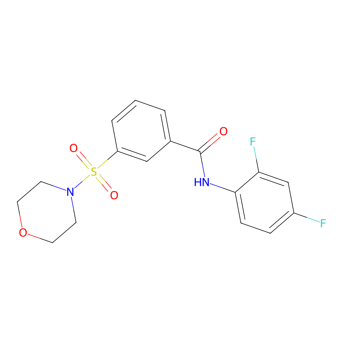 N-(2,4-difluorophenyl)-3-(morpholinosulfonyl)benzamide molecular structure, CAS 805282-83-1