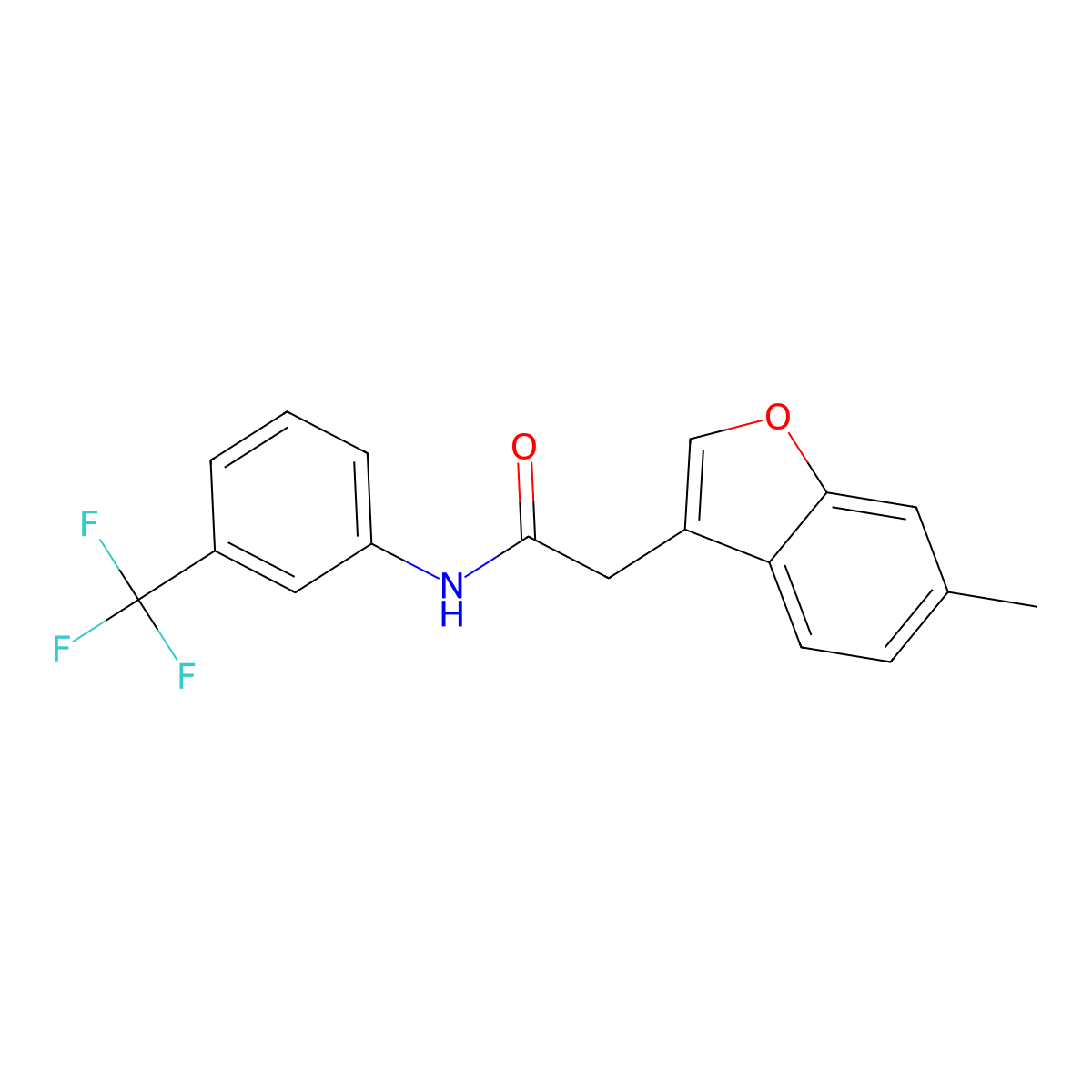 2-(6-methyl-1-benzofuran-3-yl)-N-[3-(trifluoromethyl)phenyl]acetamide molecular structure, CAS 805285-84-1