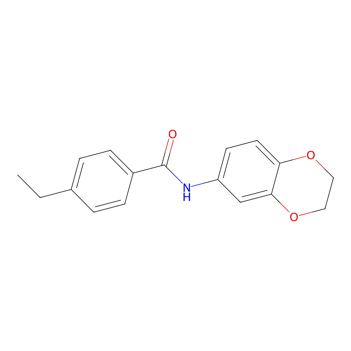 N-(2,3-dihydro-1,4-benzodioxin-6-yl)-4-ethylbenzamide molecular structure, CAS 805287-65-4