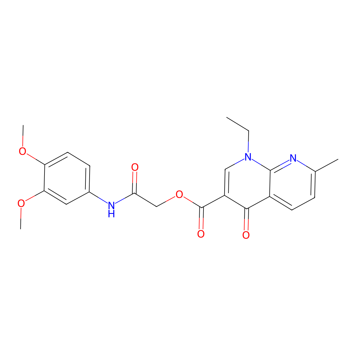 [(3,4-Dimethoxyphenyl)carbamoyl]methyl 1-ethyl-7-methyl-4-oxo-1,4-dihydro-1,8-naphthyridine-3-carboxylate molecular structure, CAS 805301-74-0
