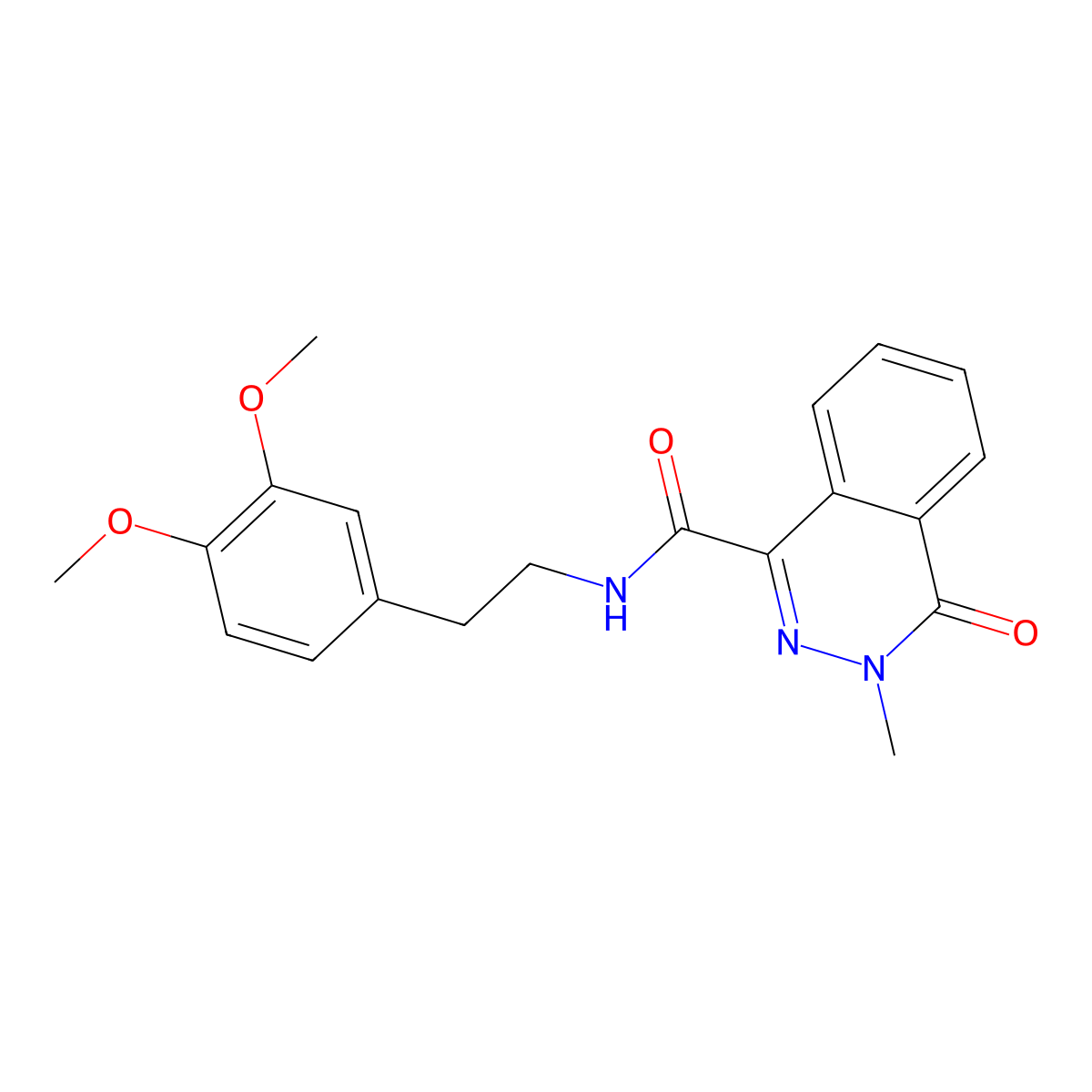 N-(3,4-dimethoxyphenethyl)-3-methyl-4-oxo-3,4-dihydro-1-phthalazinecarboxamide molecular structure, CAS 805304-18-1