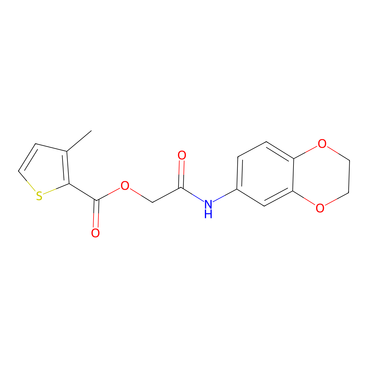 [(2,3-Dihydro-1,4-benzodioxin-6-yl)carbamoyl]methyl 3-methylthiophene-2-carboxylate molecular structure, CAS 805304-35-2