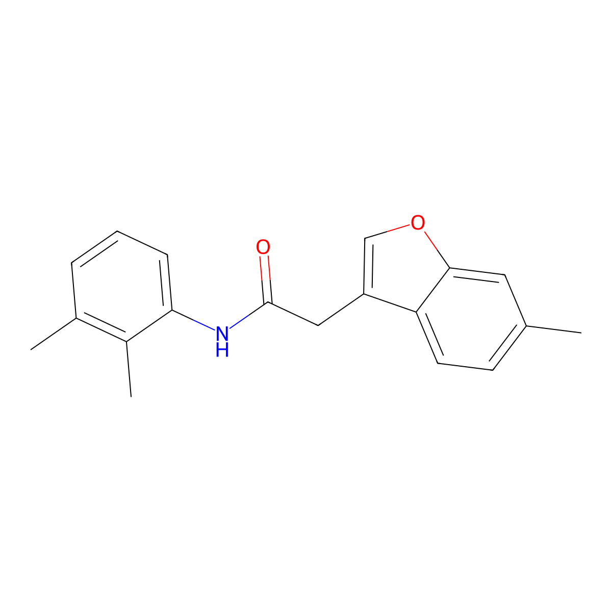 N-(2,3-dimethylphenyl)-2-(6-methyl-1-benzofuran-3-yl)acetamide molecular structure, CAS 805309-16-4