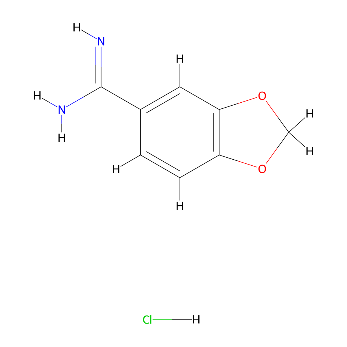 Benzo[D][1,3]dioxole-5-carboximidamide hydrochloride molecular structure, CAS 80531-15-3