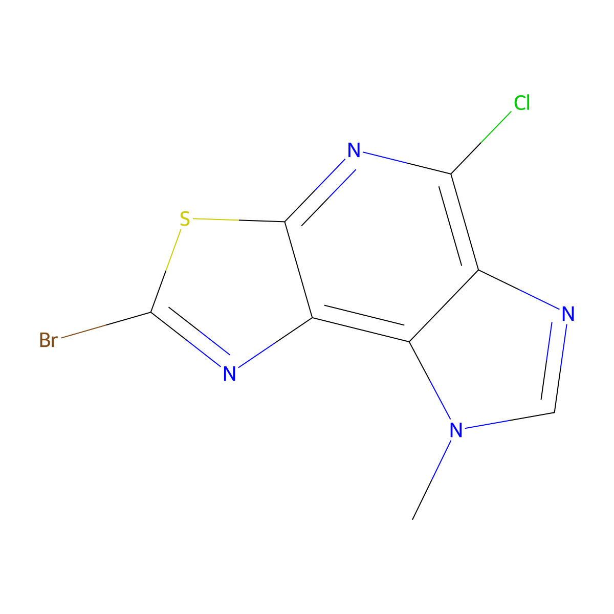 2-bromo-5-chloro-8-methyl-8H-imidazo[4,5-d]thiazolo[5,4-b]pyridine molecular structure, CAS 805319-85-1