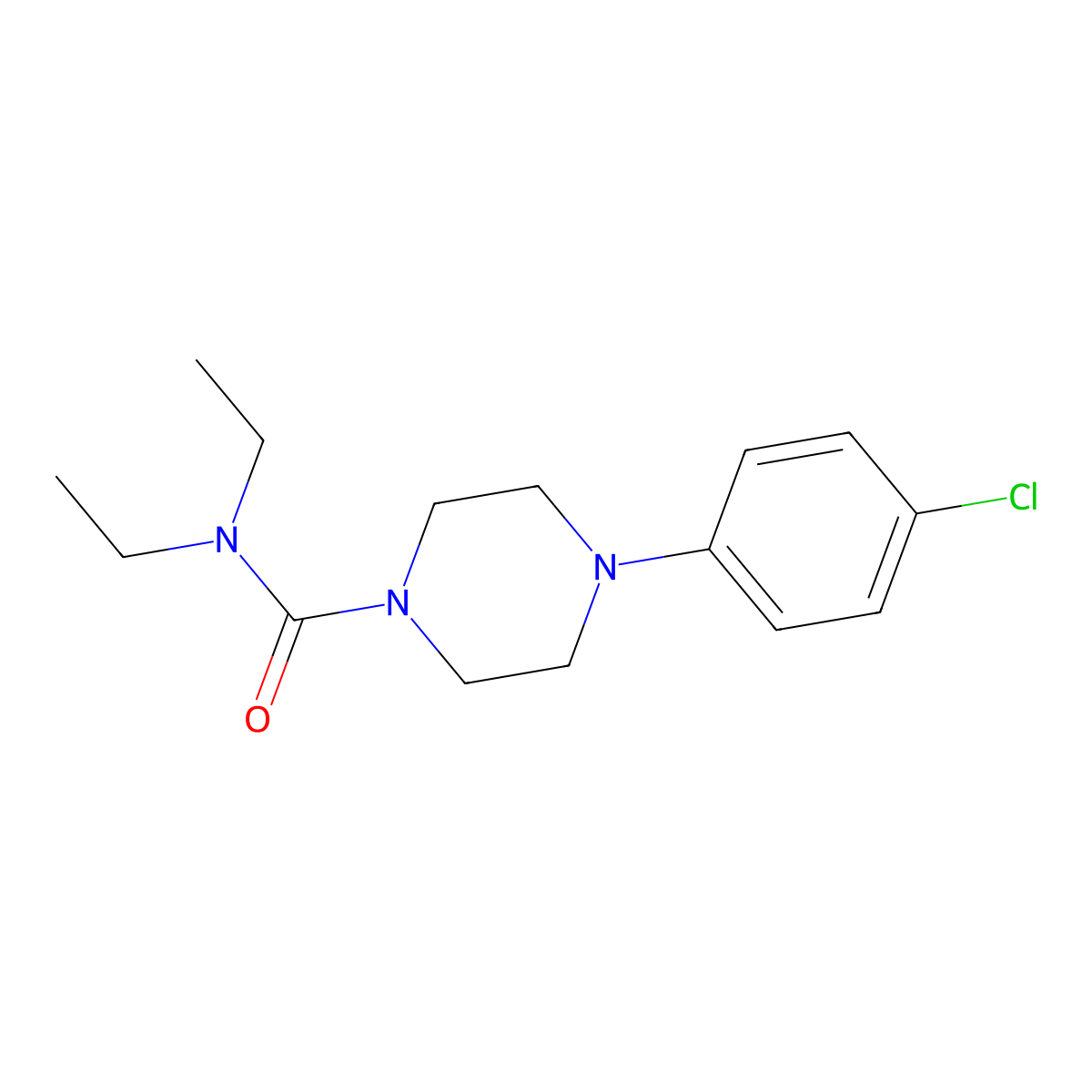 4-(4-chlorophenyl)-N,N-diethylpiperazine-1-carboxamide molecular structure, CAS 80534-01-6