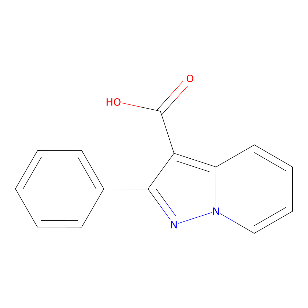 2-Phenylpyrazolo(1,5-a)pyridine-3-carboxylic acid molecular structure, CAS 80537-07-1
