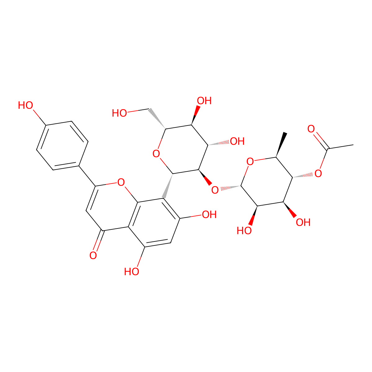 Vitexin 2''-O-(4'''-O-acetyl)rhamnoside molecular structure, CAS 80537-98-0