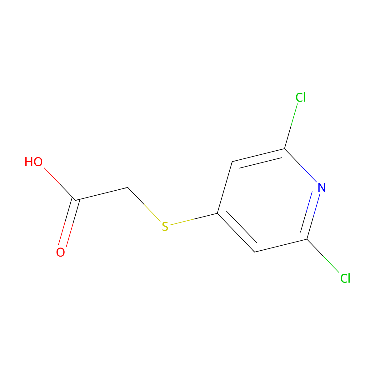 2-((2,6-Dichloropyridin-4-yl)thio)acetic acid molecular structure, CAS 80542-50-3