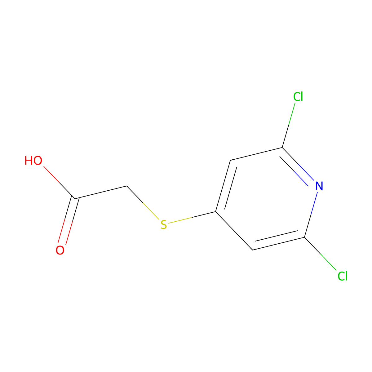 2-((2,6-Dichloropyridin-4-yl)thio)acetic acid molecular structure, CAS 80542-50-3