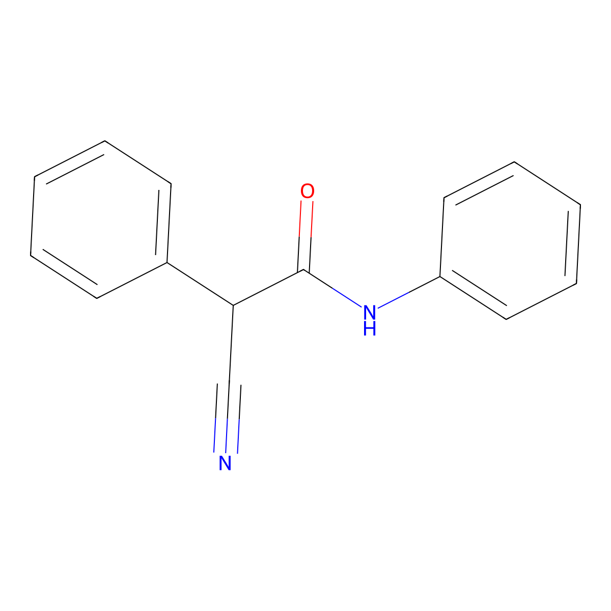 2-cyano-N,2-diphenylacetamide molecular structure, CAS 80544-83-8
