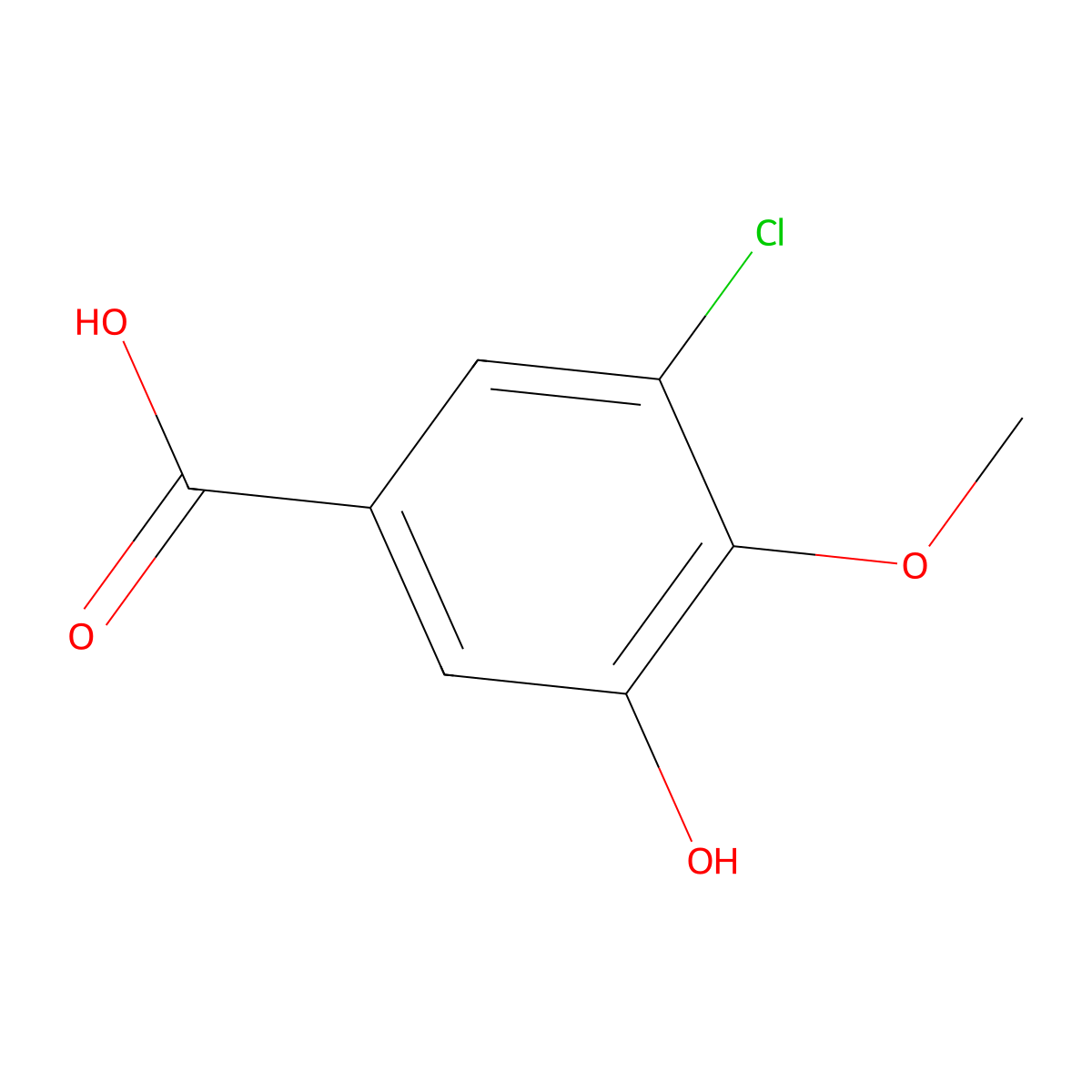 3-Chloro-5-hydroxy-4-methoxybenzoic acid molecular structure, CAS 80547-63-3