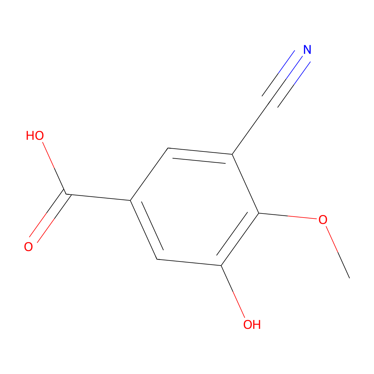 3-Cyano-5-hydroxy-4-methoxybenzoic acid molecular structure, CAS 80547-68-8