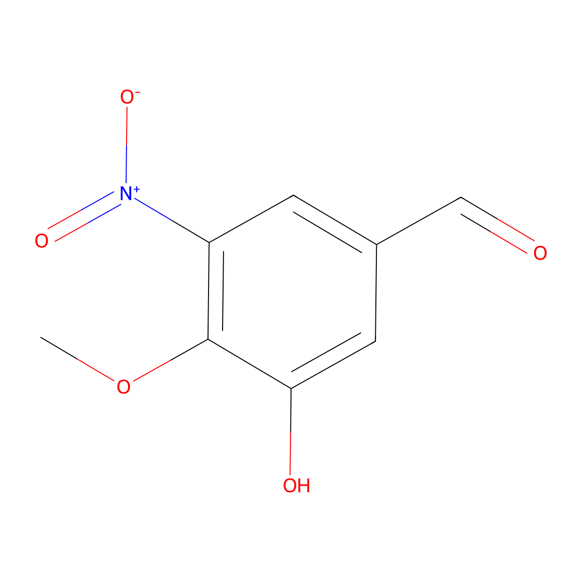 3-Hydroxy-4-methoxy-5-nitrobenzaldehyde molecular structure, CAS 80547-69-9