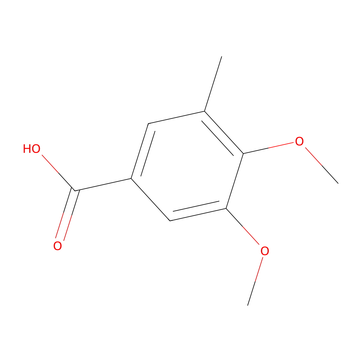 3,4-Dimethoxy-5-methylbenzoic acid molecular structure, CAS 80547-77-9