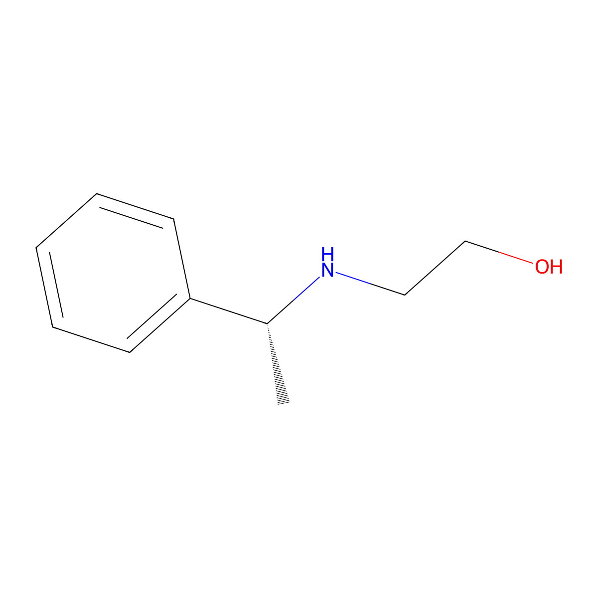 2-{[(1R)-1-phenylethyl]amino}ethan-1-ol molecular structure, CAS 80548-31-8