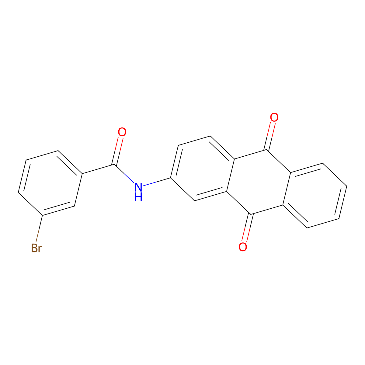 3-bromo-N-(9,10-dioxo-9,10-dihydroanthracen-2-yl)benzamide molecular structure, CAS 80549-07-1