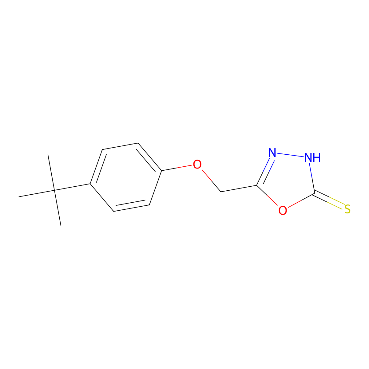 5-(4-Tert-butylphenoxymethyl)-1,3,4-oxadiazole-2-thiol molecular structure, CAS 80549-62-8