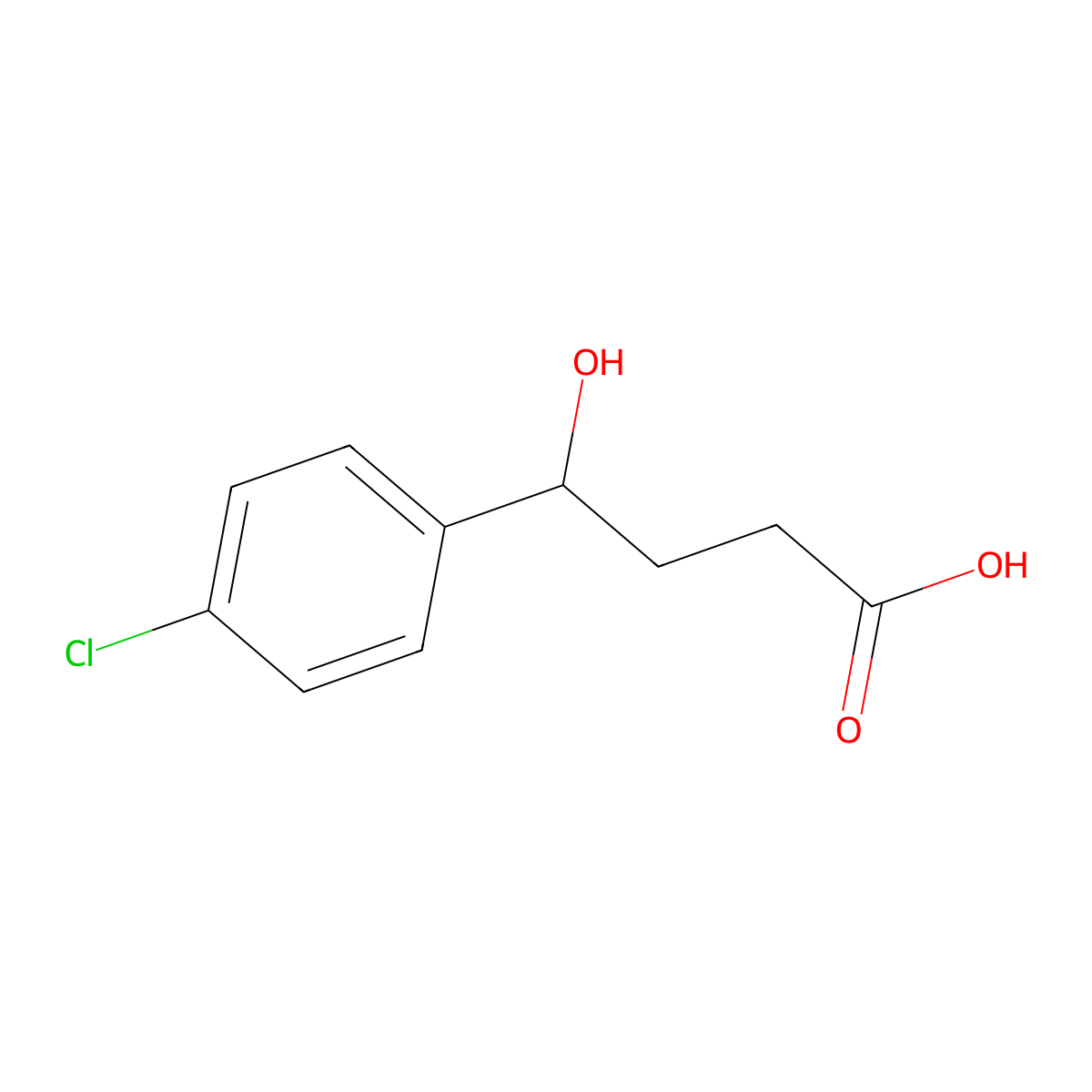 3-(4-Chlorophenyl)-4-hydroxybutyric acid molecular structure, CAS 80552-14-3
