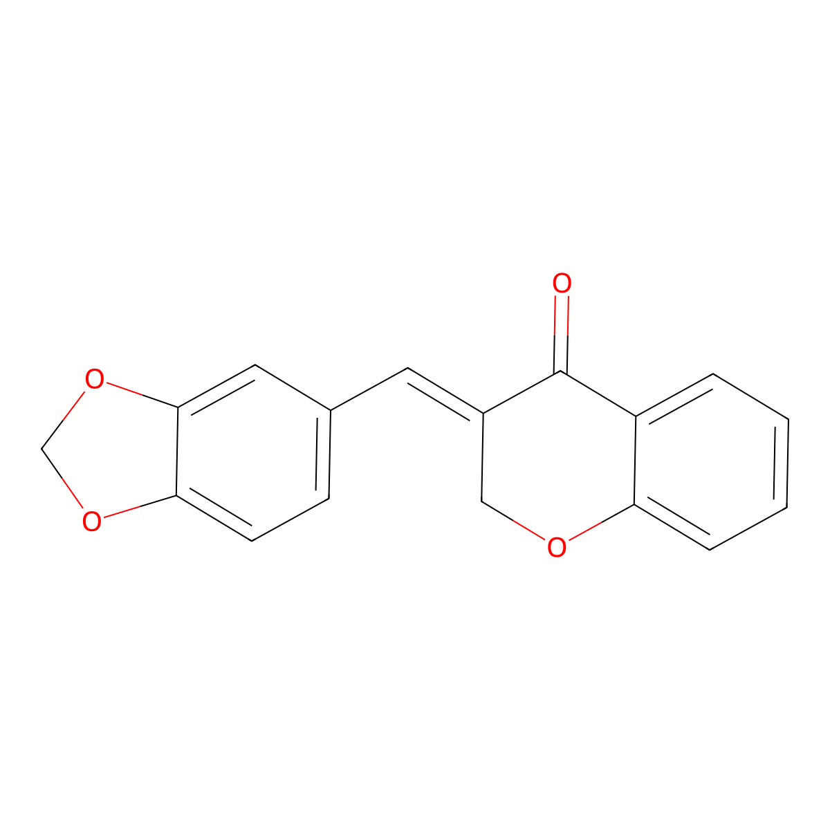 (3E)-3-[(2H-1,3-benzodioxol-5-yl)methylidene]-3,4-dihydro-2H-1-benzopyran-4-one molecular structure, CAS 80554-37-6