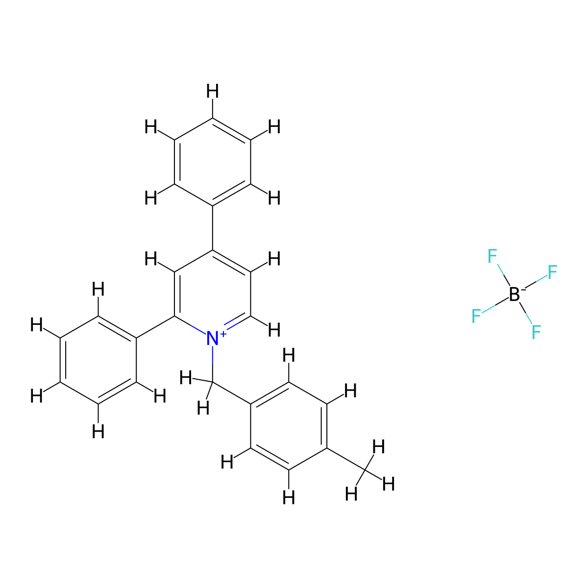 1-[(4-Methylphenyl)methyl]-2,4-diphenylpyridin-1-ium; tetrafluoroboranuide molecular structure, CAS 80560-87-8