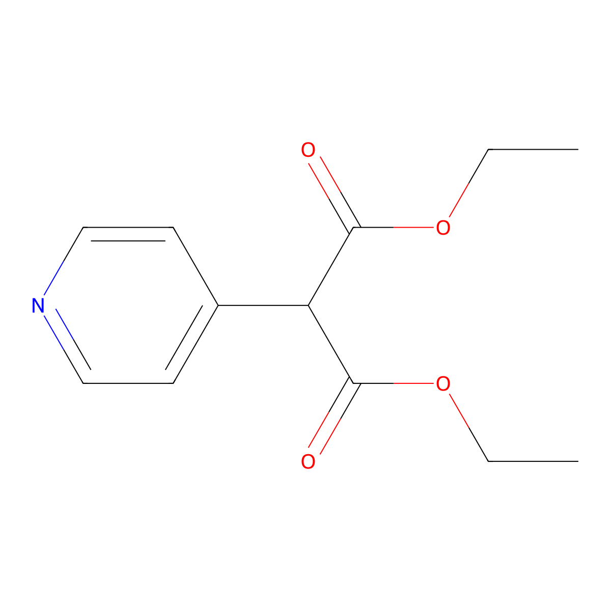 Diethyl 2-(4-pyridinyl)malonate molecular structure, CAS 80562-88-5