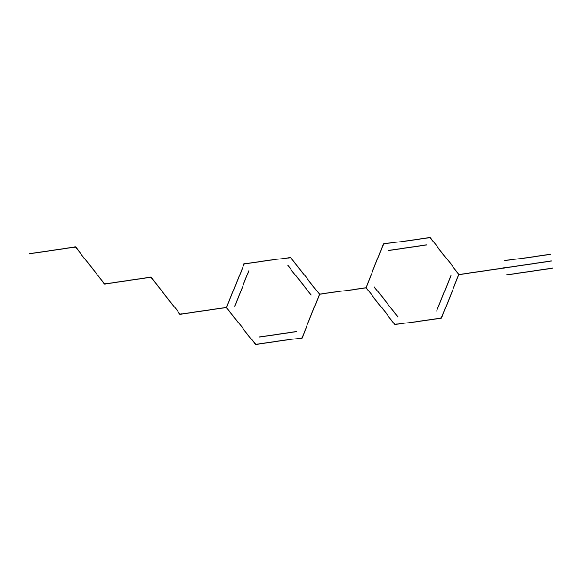 4-Ethynyl-4'-pentyl-1,1'-biphenyl molecular structure, CAS 80563-43-5