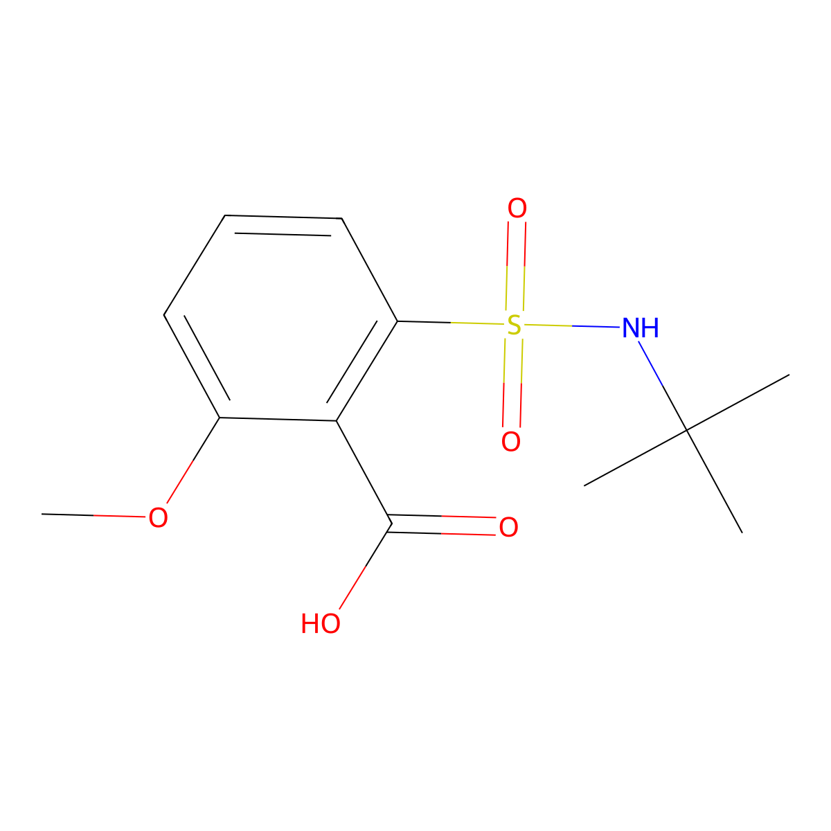 2-(Tert-butylsulfamoyl)-6-methoxybenzoicacid molecular structure, CAS 80563-90-2