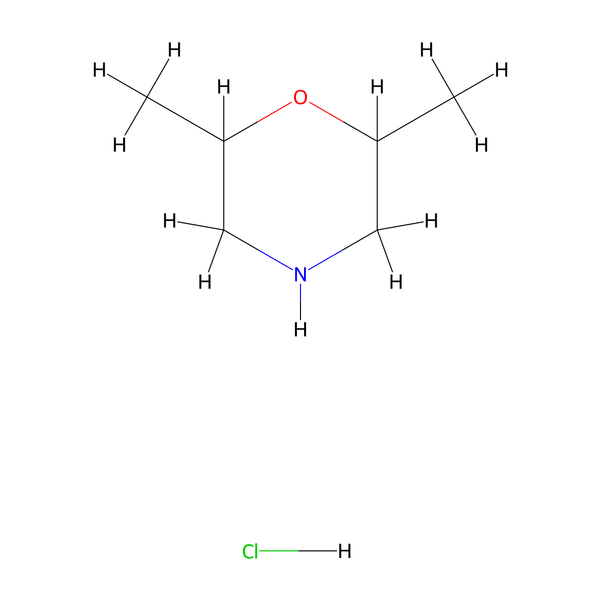 2,6-Dimethylmorpholine hydrochloride molecular structure, CAS 80567-00-6
