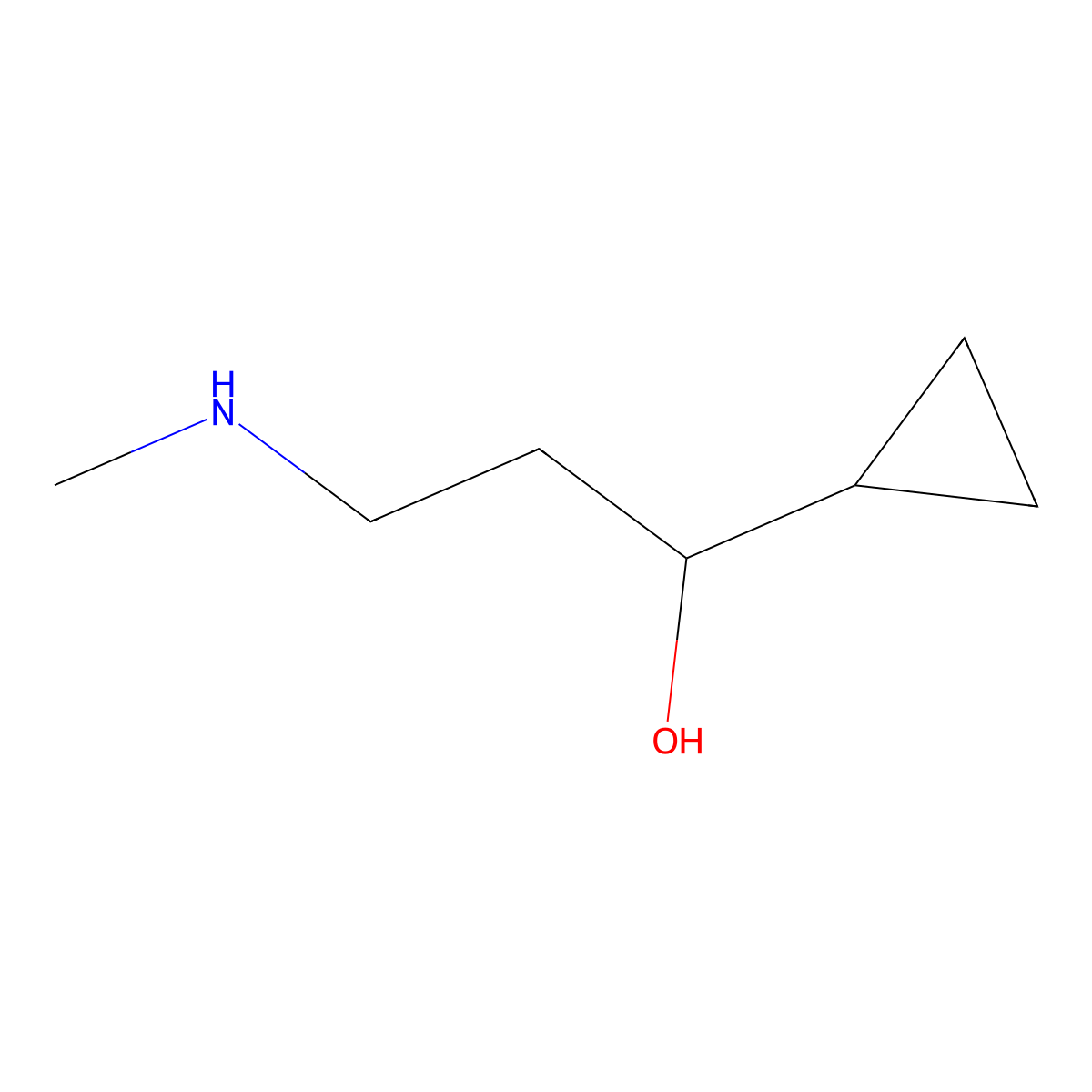 1-Cyclopropyl-3-(methylamino)propan-1-ol molecular structure, CAS 80567-43-7