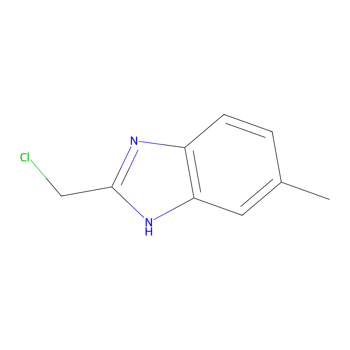 2-(chloromethyl)-5-methyl-1H-benzimidazole molecular structure, CAS 80567-68-6