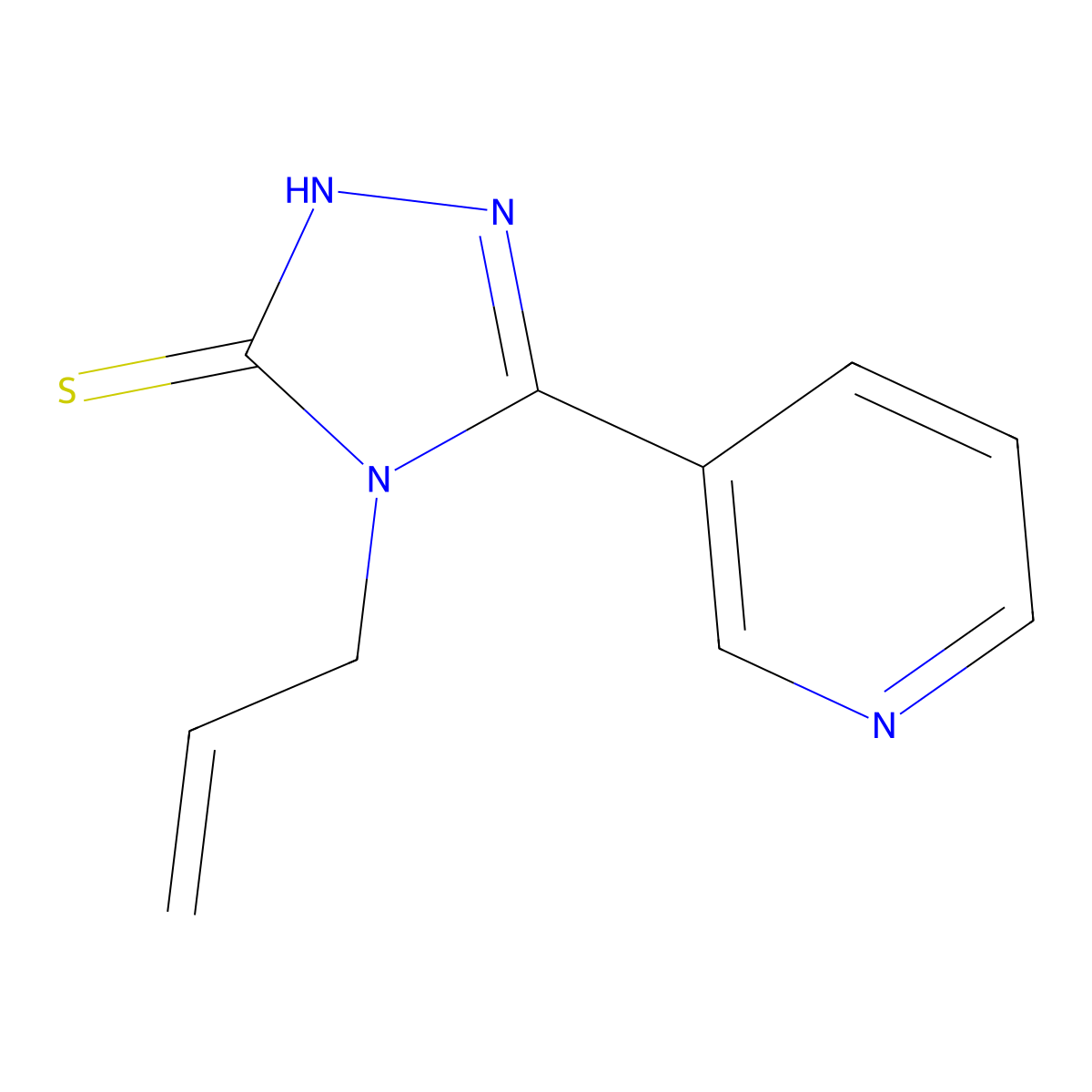 4-Allyl-5-pyridin-3-yl-4H-[1,2,4]triazole-3-thiol molecular structure, CAS 80570-89-4