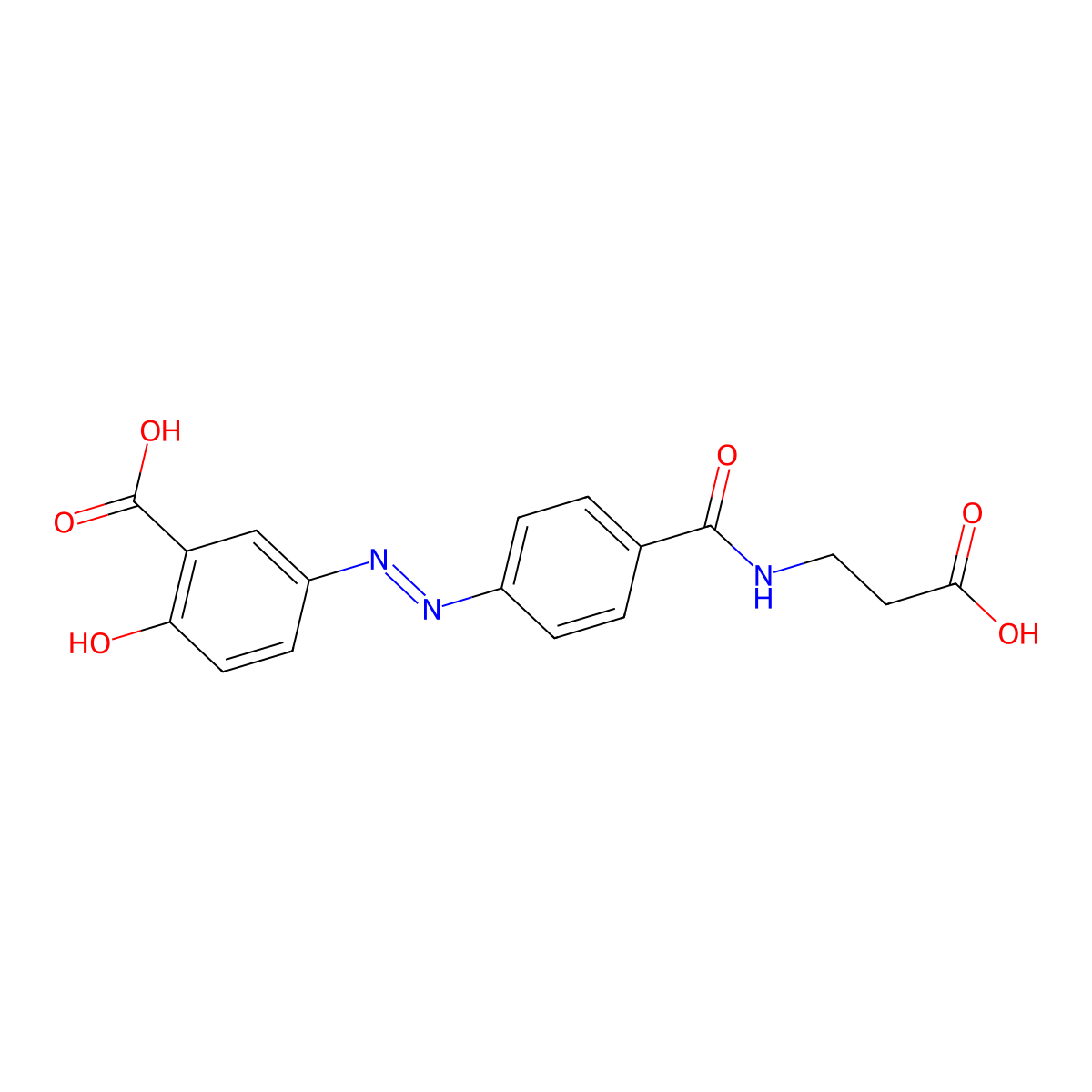 5-((4-((2-Carboxyethyl)carbamoyl)phenyl)diazenyl)-2-hydroxybenzoic acid molecular structure, CAS 80573-04-2