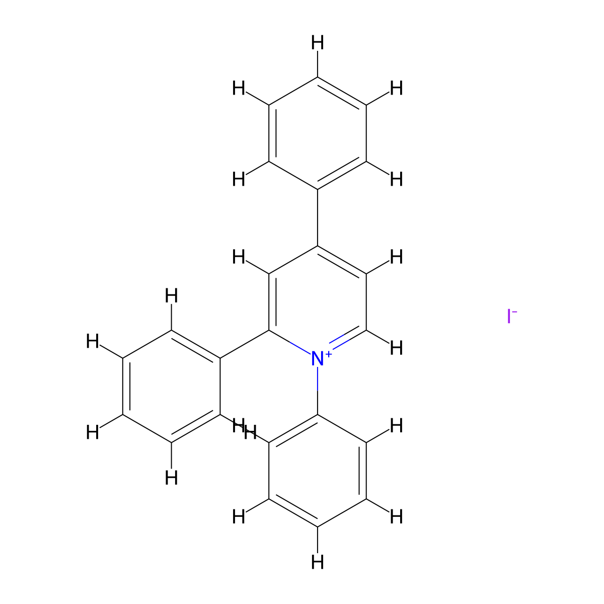 1,2,4-Triphenylpyridinium iodide molecular structure, CAS 80576-28-9